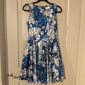 Closet London Blue Floral Pocket Cocktail Dress WITH POCKETS